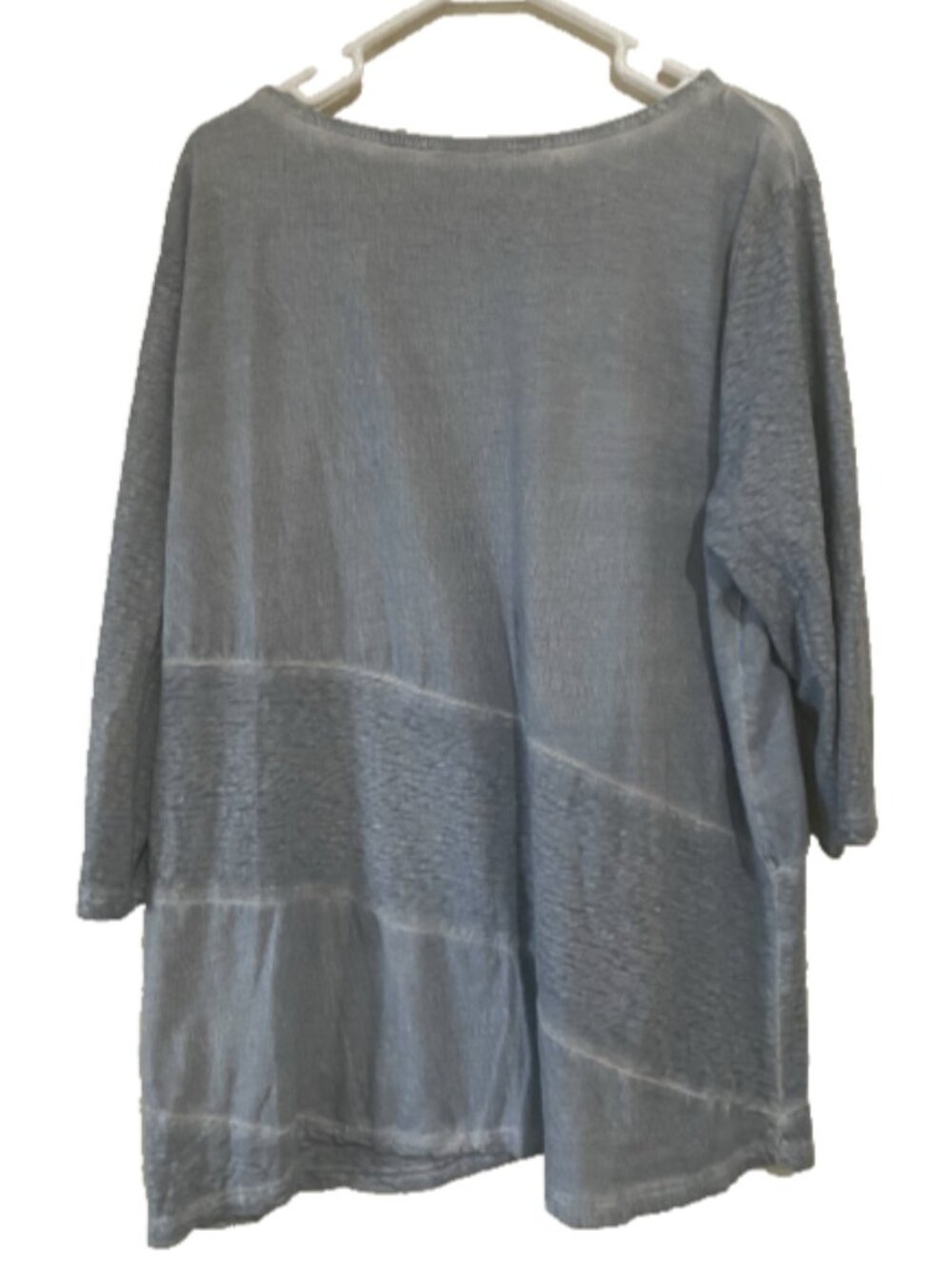 Soft Surroundings Top Womens XL Blue Asymmetric Panel Tunic Lagenlook 2CV34 - Picture 2 of 3